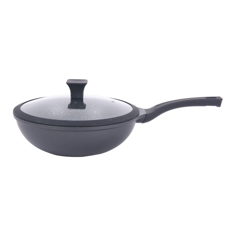 WOK 28 CM CON TAPA "NERO"
