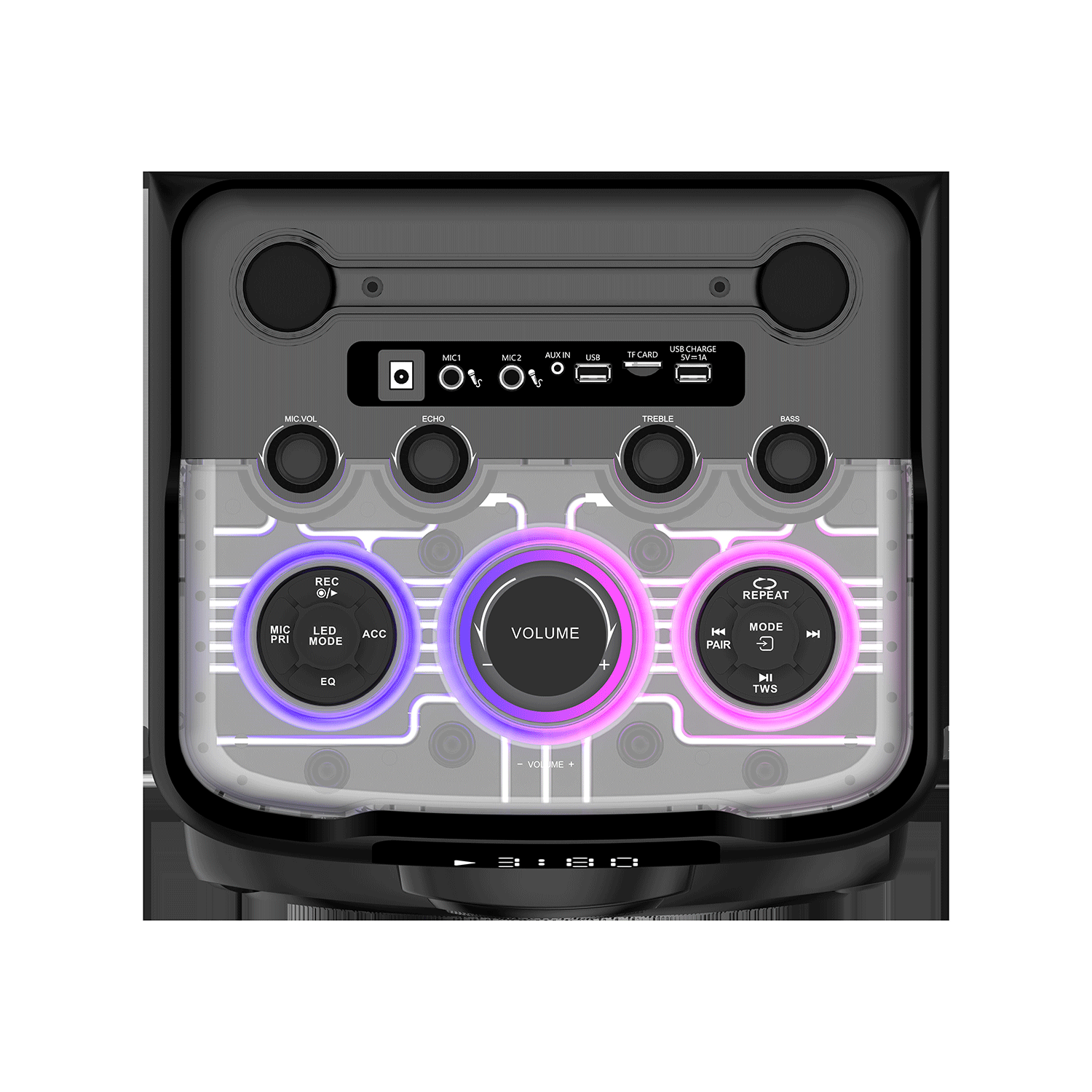TORRE DE SONIDO DOBLE 10″ 2900W (PMPO) NRD-S2212 NORDMENDE - Imagen 3